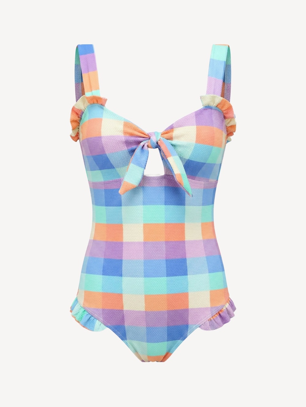 NWT PAPER London Maldives Swimsuit Pastel Check Size Large